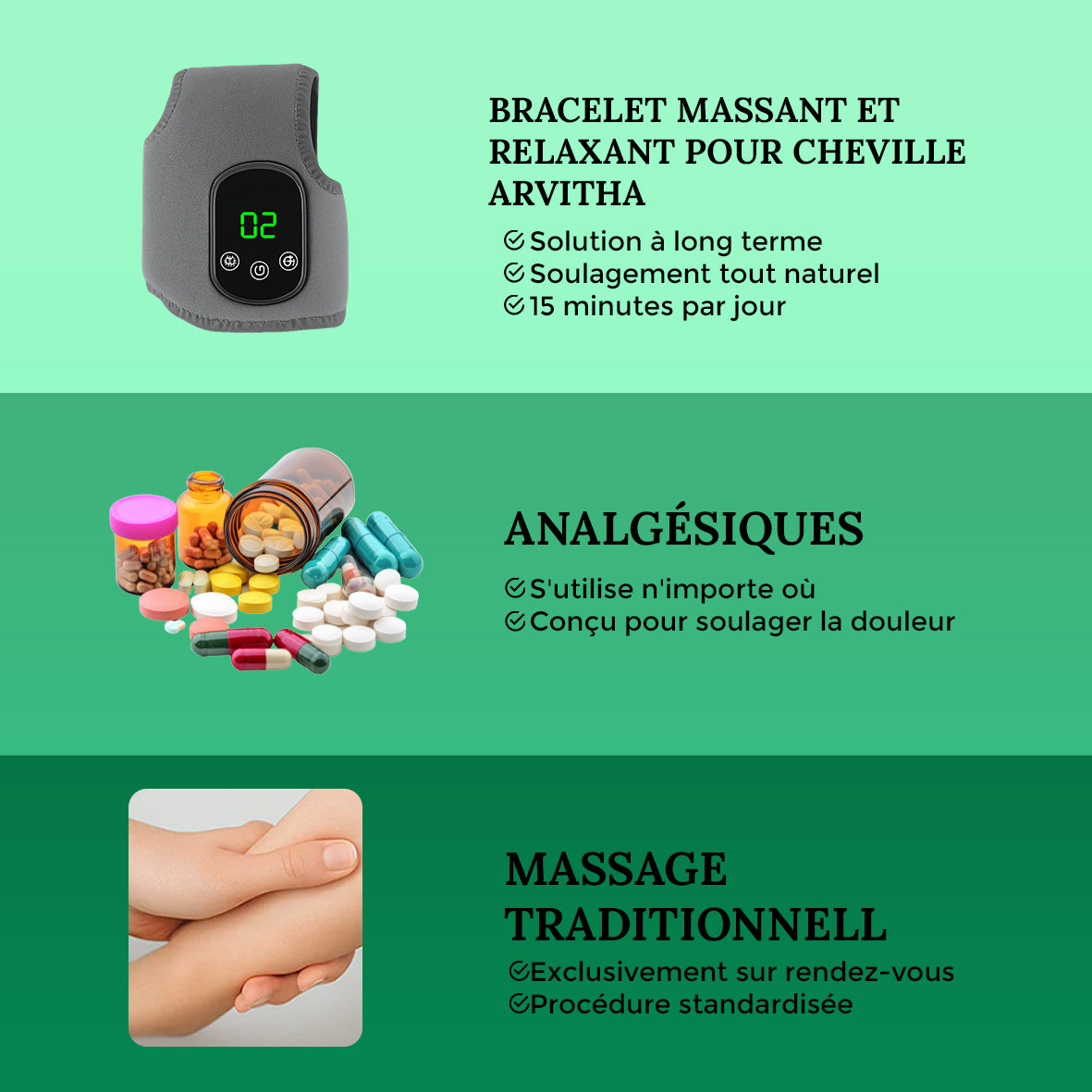 Bracelet Massant et Relaxant pour Cheville Arvitha