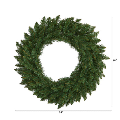 Couronne de Noël Artificielle en Pin Vert 61 cm avec 35 LED Claires